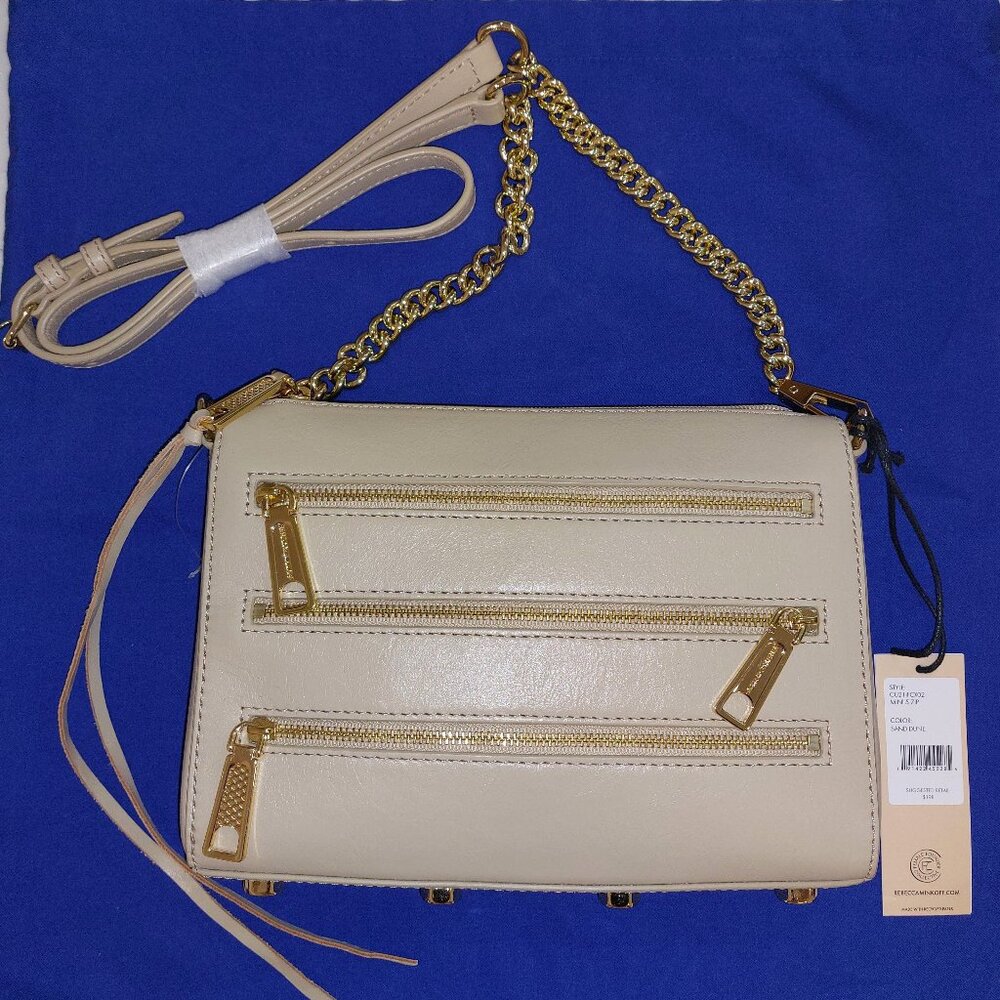 Rebecca Minkoff  Mini 5 Zip Leather Crossbody Bag